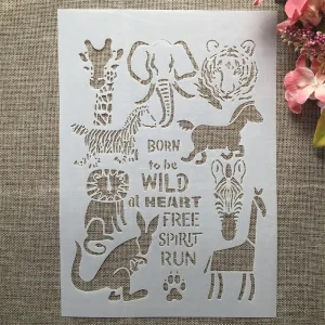 Pochoir Animaux Savane Portrait