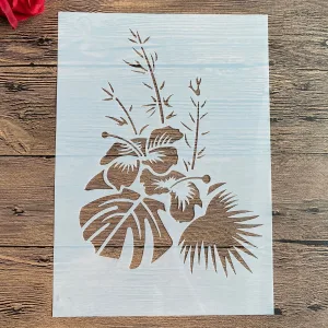 Pochoir Fleur Hibiscus Monstera