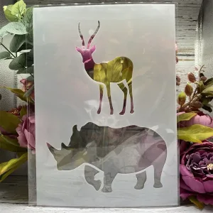 Pochoir Animaux Savane Rhinocéros