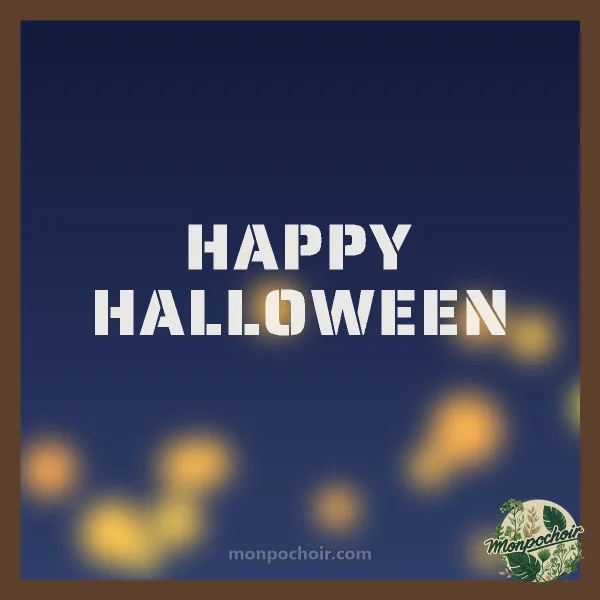 Pochoir Lettrage Happy Halloween peint sur une vitre