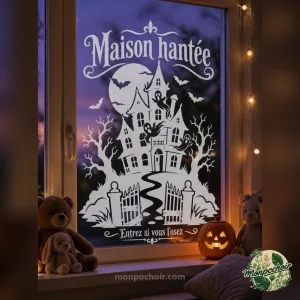 Pochoir Maison Hantée et Fantômes en situation