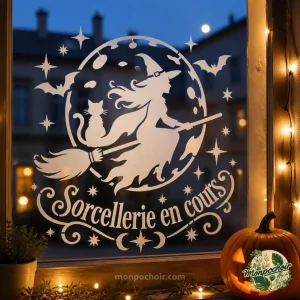 Pochoir Sorcière — Sorcellerie en cours en situation