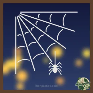 Pochoir Toile d'Araignée d'Angle peint sur une vitre