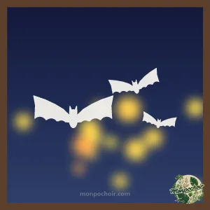 Pochoir Vol de Chauves-Souris peint sur une vitre