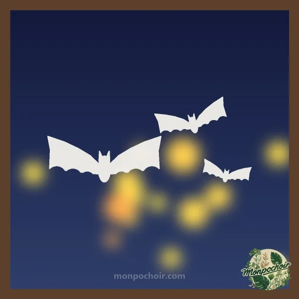 Pochoir Vol de Chauves-Souris peint sur une vitre