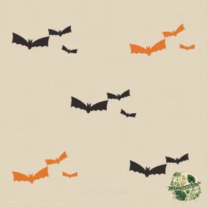 Pochoir Vol de Chauves-Souris peint sur une nappe